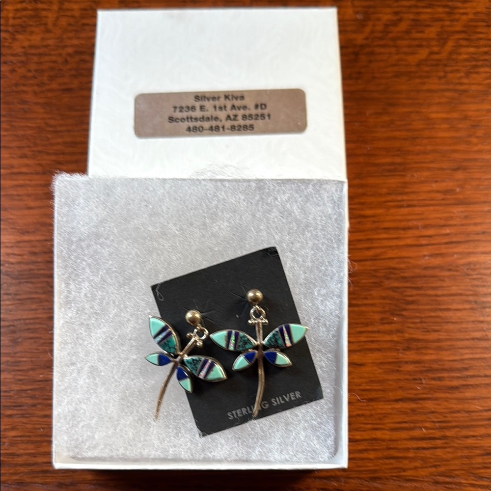 Silver Kiva Dragonfly Earrings